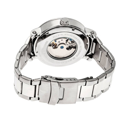 Heritor Aries Men's Automatic Skeleton Bracelet Watch, Silver/Black