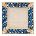 Jay Strongwater Leland Pavé Corner 2" Swarovski Crystal Enamel Picture Frame, Sapphire