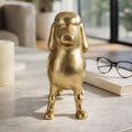 Decorative Sculpture - Gold Metal Elegant Poodle, 10 in.