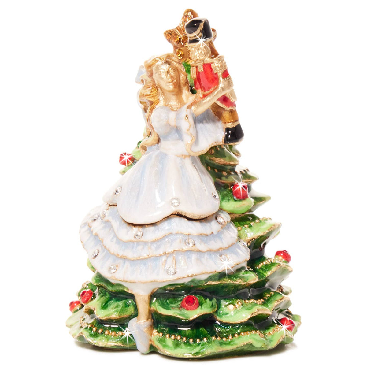 Jay Strongwater 2024 Nutcracker Suite Decorative Box, Gold Crystal Enamel Gold-Finished