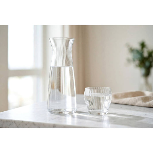 Luminous Crystal Bedside Carafe Set, 24 oz. decanter with 6 oz. cup