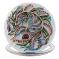 Jay Strongwater Rowan Classic Peacock Compact Mirror, Swarovski Crystal Enamel Gold-Finished
