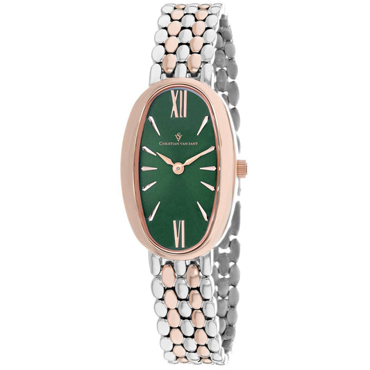Christian Van Sant Lucia Women's Quartz Watch, Green Dial