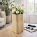 Decorative Vase - Yellow Ceramic Organic Sculptural, 12 in.