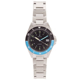 Authentic Heritor Calder Men's Automatic Date Bracelet Watch, Silver/Black-Blue