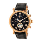 Authentic Heritor Winston Men's Automatic Semi-Skeleton Leather Watch, Style HERHR5206
