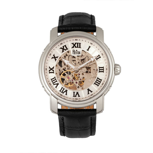 Reign Kahn Men's Automatic Skeleton Leather Watch