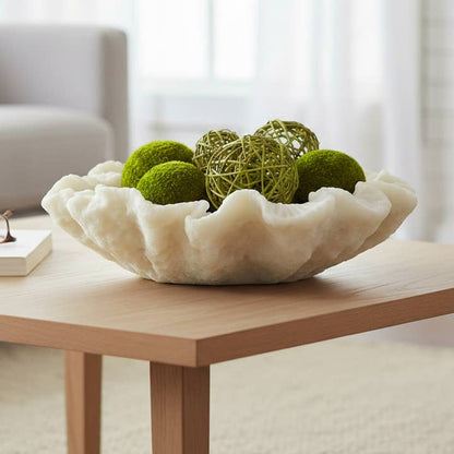 Decorative Bowl - White Resin Elegant Inspired Shell, 17 in.