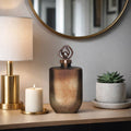 Bottle - Bronze Glass Modern Ombre with Metal Topper, 14 in.