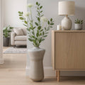 Decorative Vase - Beige Ceramic Oversized Two-Tone, 26 in.