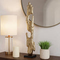 Decorative Object - Gold Metal Wood Post Statue, 32 in.