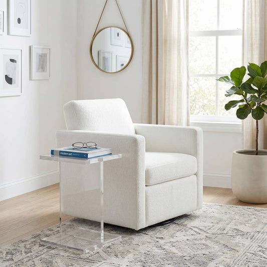 Side Table - Clear Acrylic Modern Square Table, 18 in.