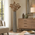 Decorative Vase - Silver Metal Medium Textured Floor, 48 in.