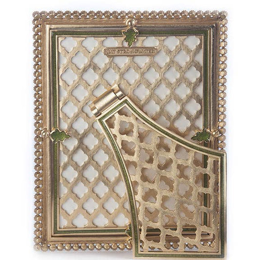 Jay Strongwater Lucas Stone Edge 5" x 7" Crystal Enamel Picture Frame, Apple