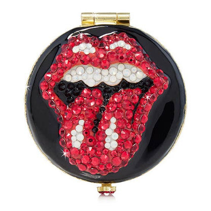 Jay Strongwater The Rolling Stones Compact Mirror, Crystal Gold-Finished