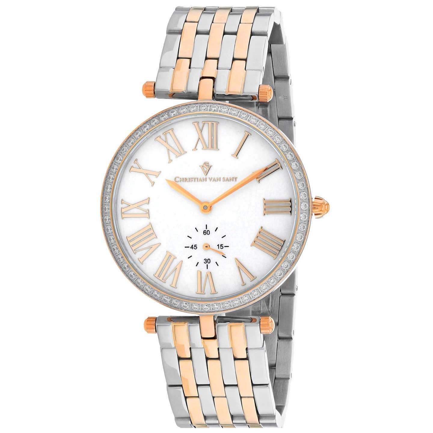 Christian Van Sant Hush Women's Quartz Watch, White Mother-of-Pearl Dial