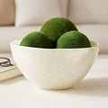 Decorative Bowl - Cream Glass Minimalist Textured, 9 in.