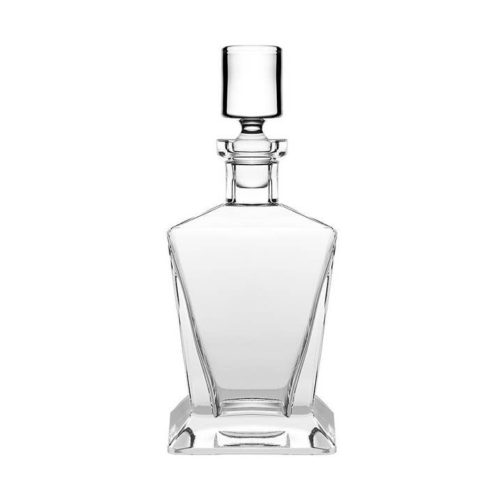 Barski Luminous Glass Square Whiskey Decanter, 25 oz.