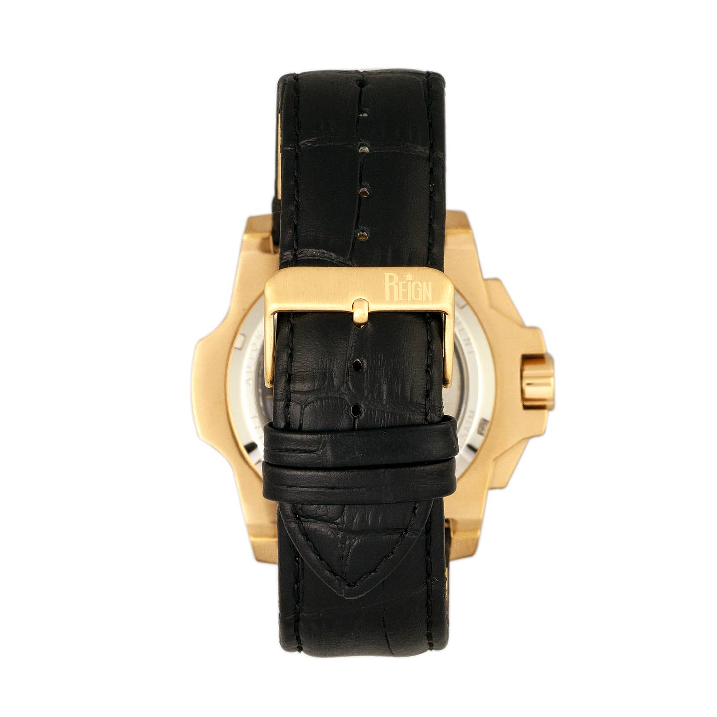 Reign Commodus Men's Automatic Skeleton Leather Watch