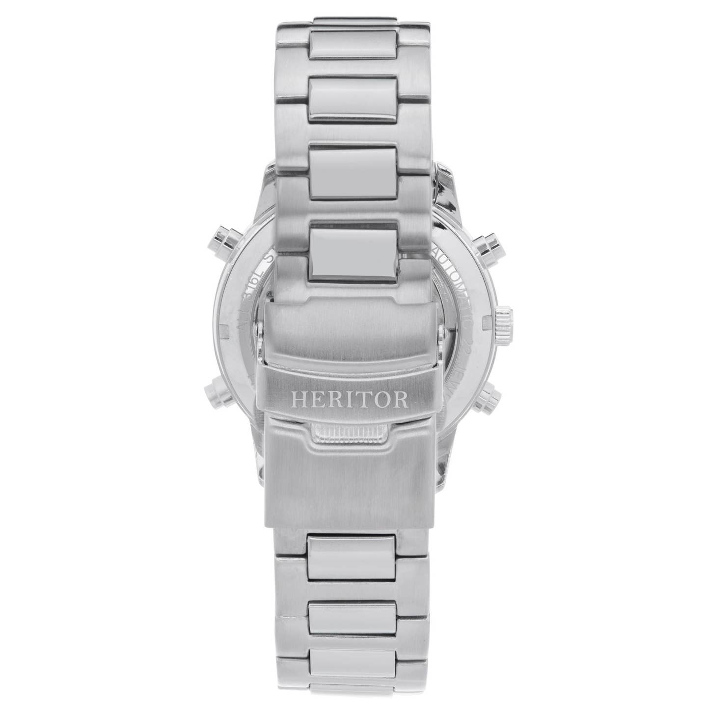 Heritor Wilhelm Men's Automatic Semi-Skeleton Bracelet Watch, Silver/Blue
