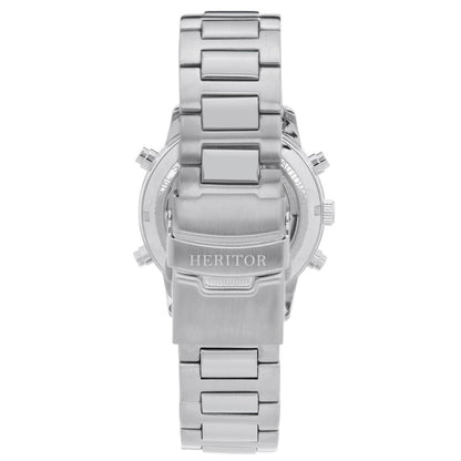 Heritor Wilhelm Men's Automatic Semi-Skeleton Bracelet Watch, Silver/Blue