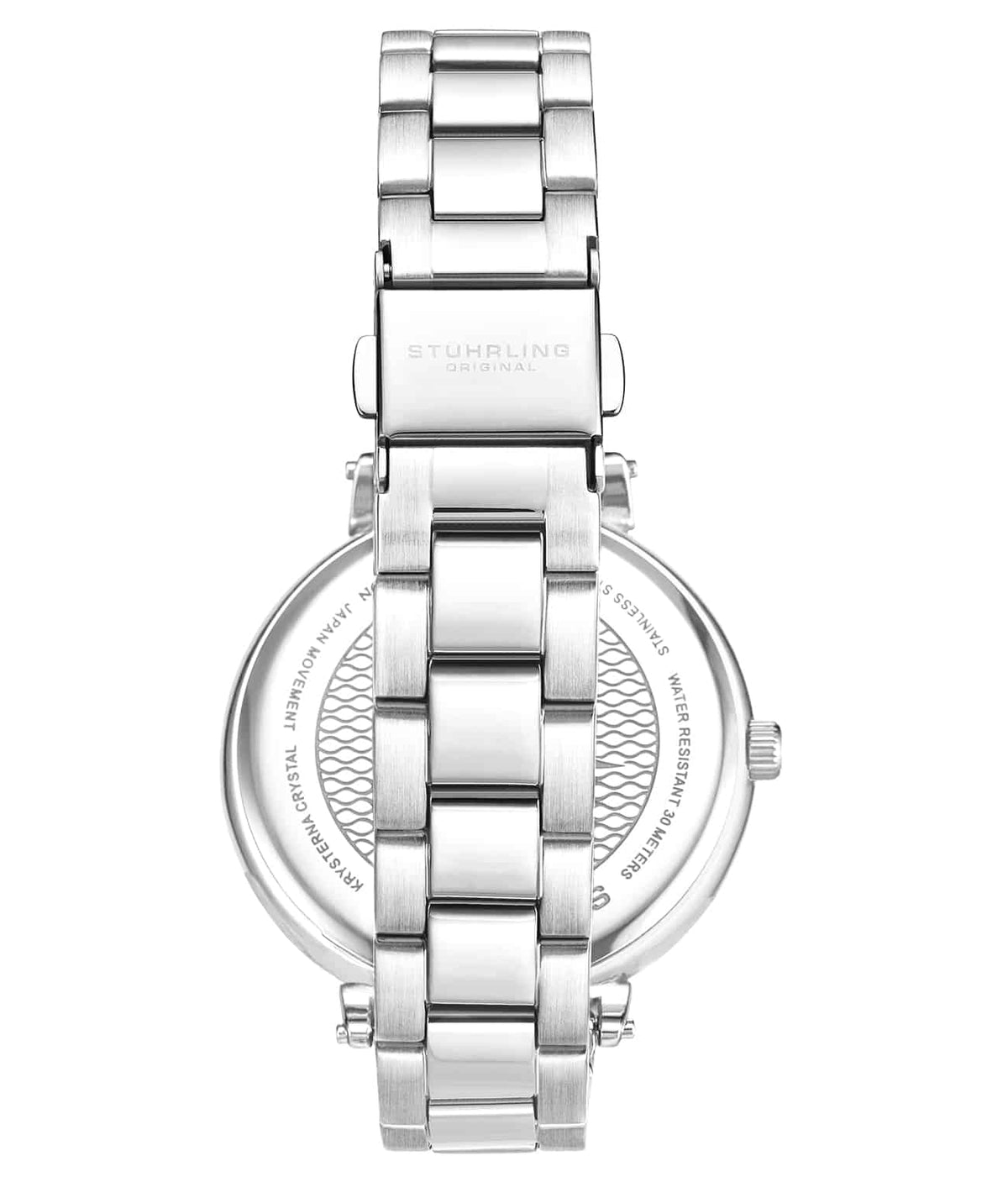 Stuhrling Original Aria 3908 Women's Quartz Watch, 40mm, Silver Dial, Silver-Tone Stainless Steel Bracelet, Multifunction Display