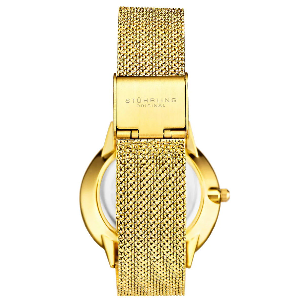 Stuhrling Original Symphony Women's Quartz Watch, 35mm, Gold-Tone Dial, Gold-Tone Mesh Bracelet