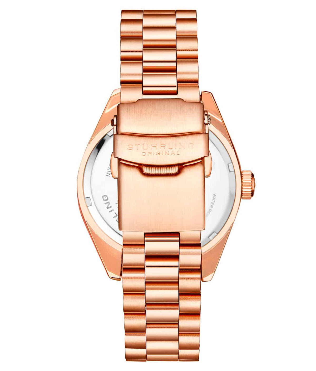 Stuhrling Original Lineage Men's Quartz Classic Watch, 42mm, Black Dial, Rose Gold-Tone Bracelet