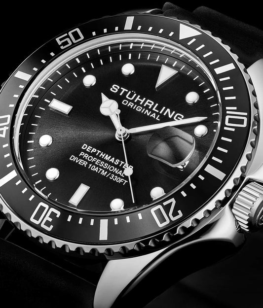 Stuhrling Original Depthmaster 3950R Men's Quartz Diver Watch, 42mm