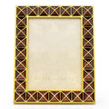 Jay Strongwater Abaculus Pyramid 3" x 4" Enamel Gold-Finished Picture Frame, Safari