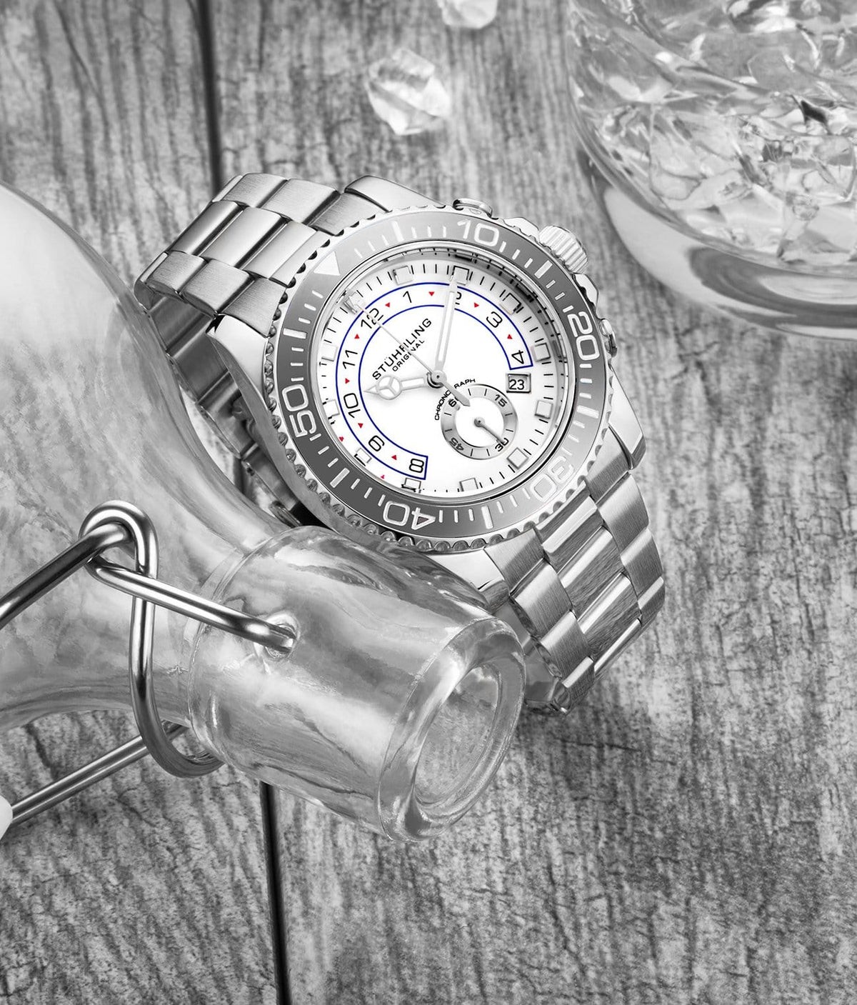 Stuhrling Original Brigadier Men's Quartz Chronograph Watch, 42mm, Style DFSHM