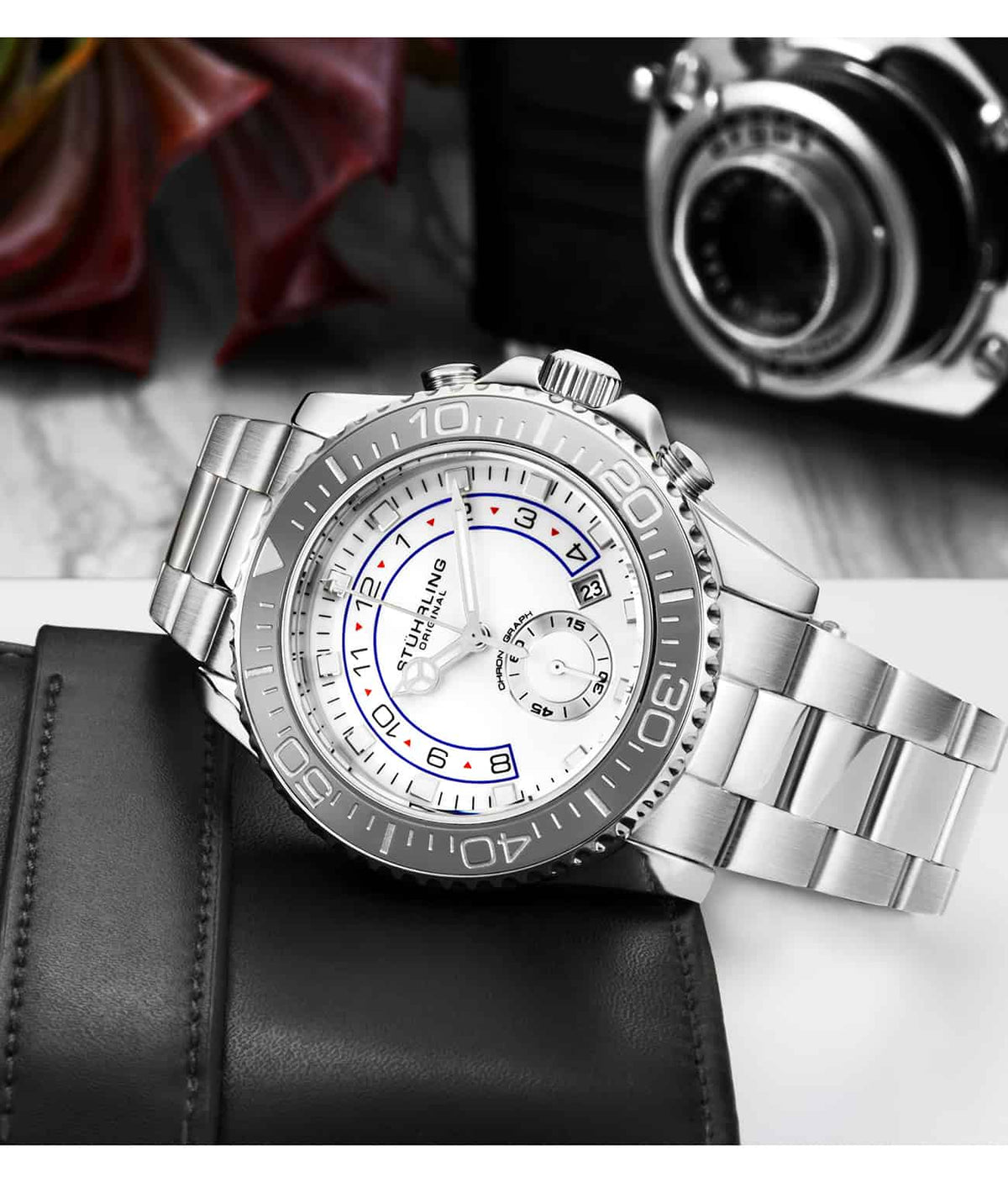 Stuhrling Original Brigadier Men's Quartz Chronograph Watch, 42mm, Style DFSHM