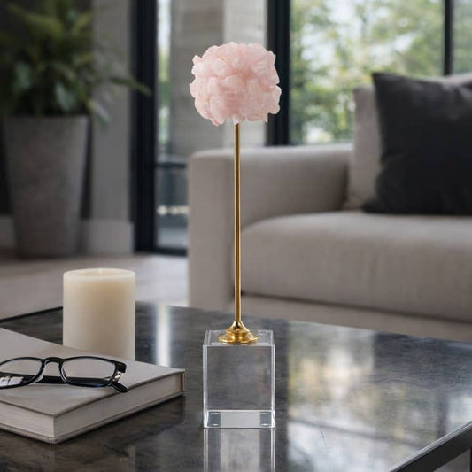 Decorative Object - Pink Marble Orb Crystal Cluster, 16 in.