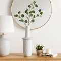 Decorative Vase - Ivory Ceramic Unique Flared Top, 22 in.
