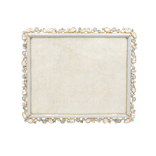 Jay Strongwater Theo Bejeweled 8" x 10" Crystal Enamel Picture Frame, Baby Blue