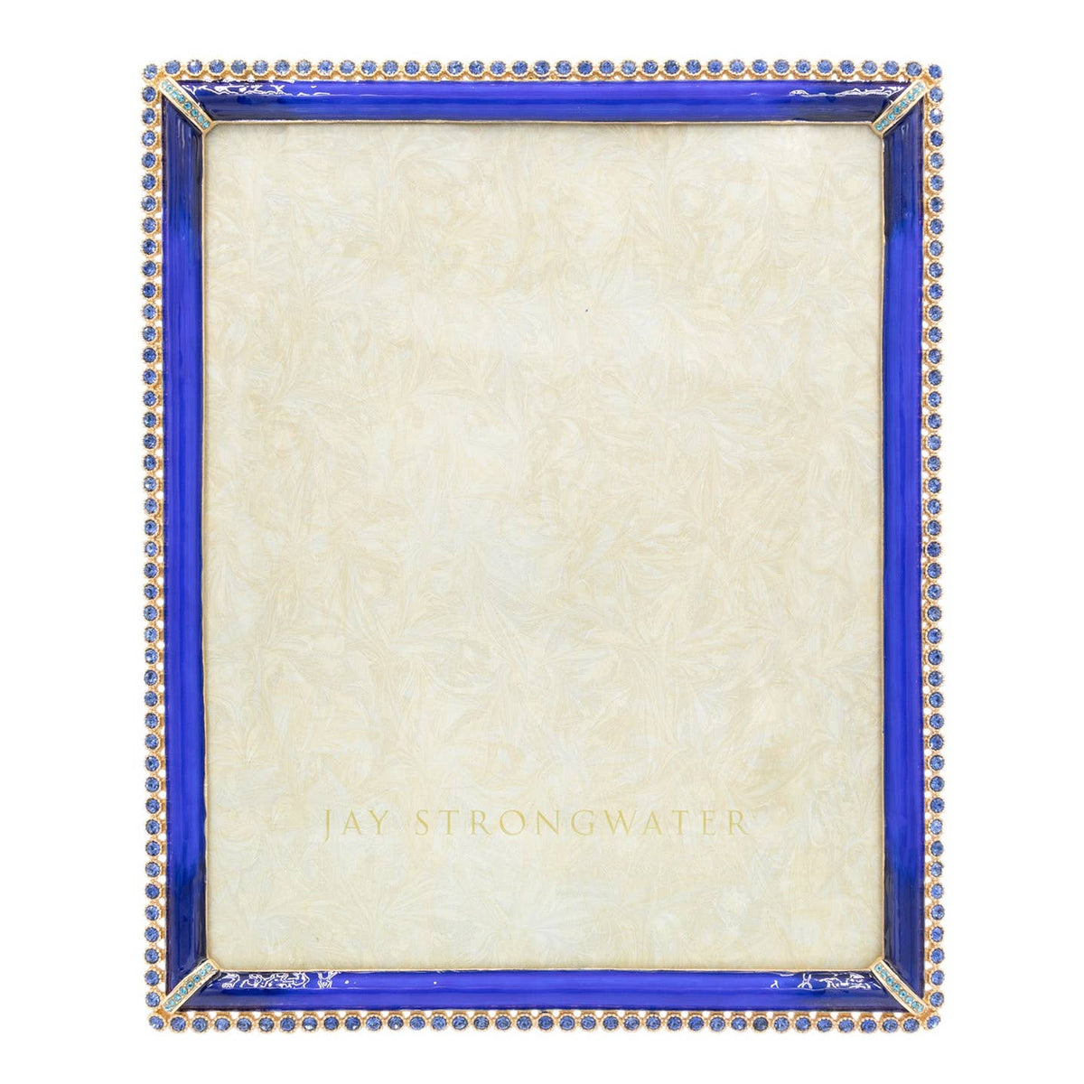 Jay Strongwater Laetitia Stone Edge 8" x 10" Crystal Enamel Picture Frame, Lapis