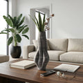 Decorative Vase - Gray Ceramic Contoured Silhouette, 19 in.