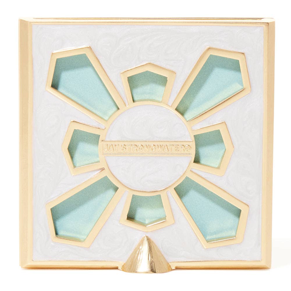 Jay Strongwater Leland Pavé Corner 2" Crystal Enamel Picture Frame, Baby Blue
