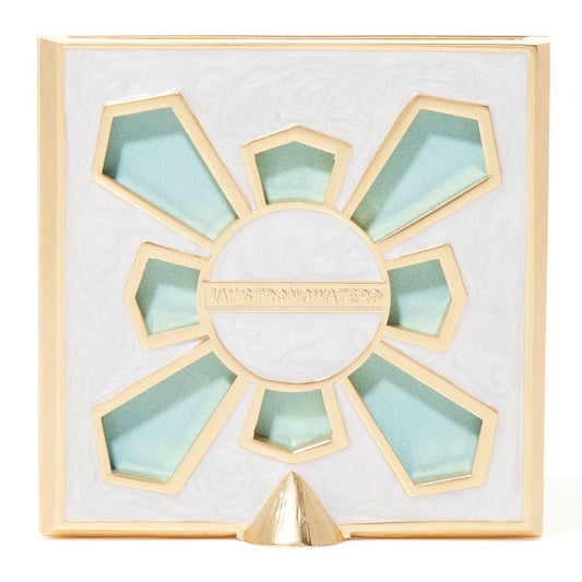 Jay Strongwater Leland Pavé Corner 2" Crystal Enamel Picture Frame, Baby Blue