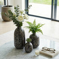 Vases Set of 3 - Black Ceramic Modern Bud, 4/7/9 in.