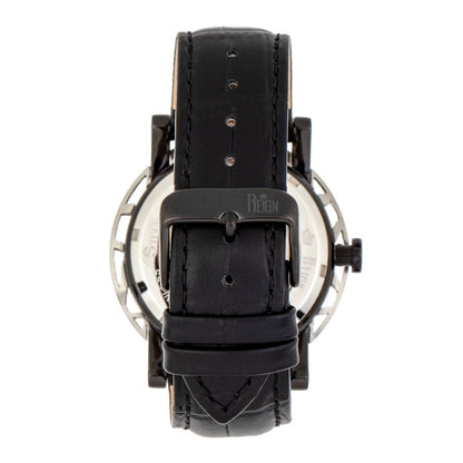 Reign Stavros Men's Automatic Skeleton Leather Watch