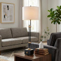Table Lamp - Gold/Black Metal Marble Dual-Rod Base, 36 in.