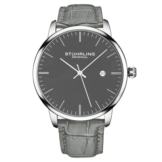 Stuhrling Original Rasa Men's Quartz Classic Watch, 40mm, Grey Dial