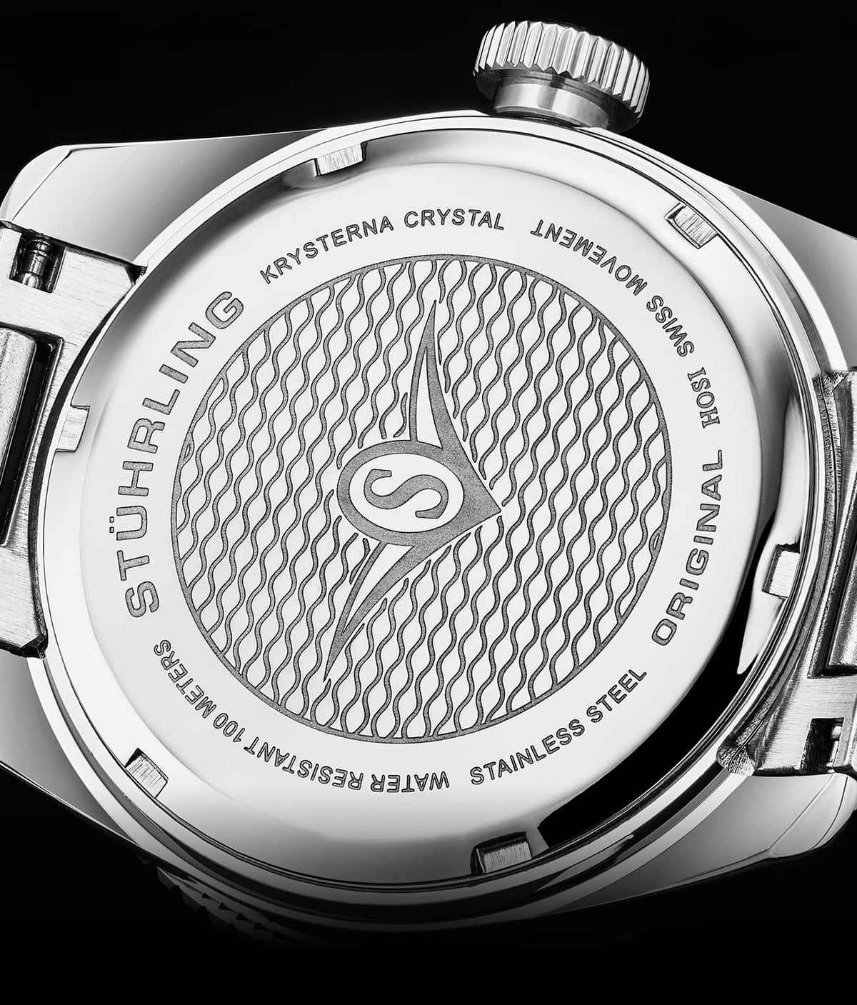 Stuhrling Original Voyager GMT 4017 Men's Quartz GMT Watch, 42mm, Blue Dial, Silver-Tone Brushed And Polished Link Bracelet