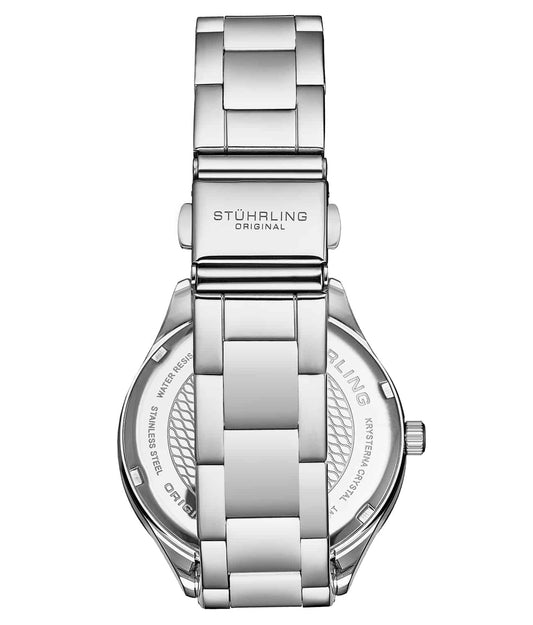 Stuhrling Original Saylor Women's Quartz Watch, 38mm, Silver-Tone Stainless Steel Bracelet, Crystal-Accented Bezel