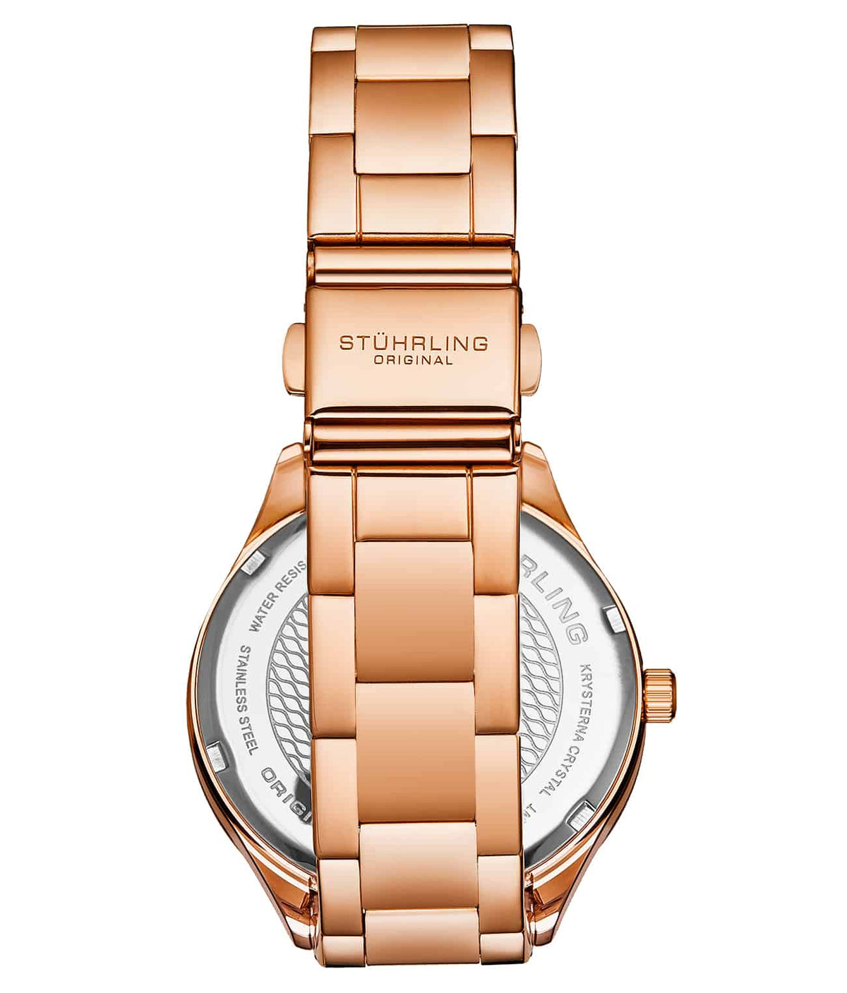 Stuhrling Original Saylor 4019 Women's Quartz Watch, 38mm, Rose Gold-Tone Stainless Steel Bracelet, Crystal-Accented Bezel