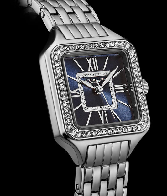 Stuhrling Original Confidant 4020 Women's Quartz Watch, 27mm, Crystal-Accented Bezel