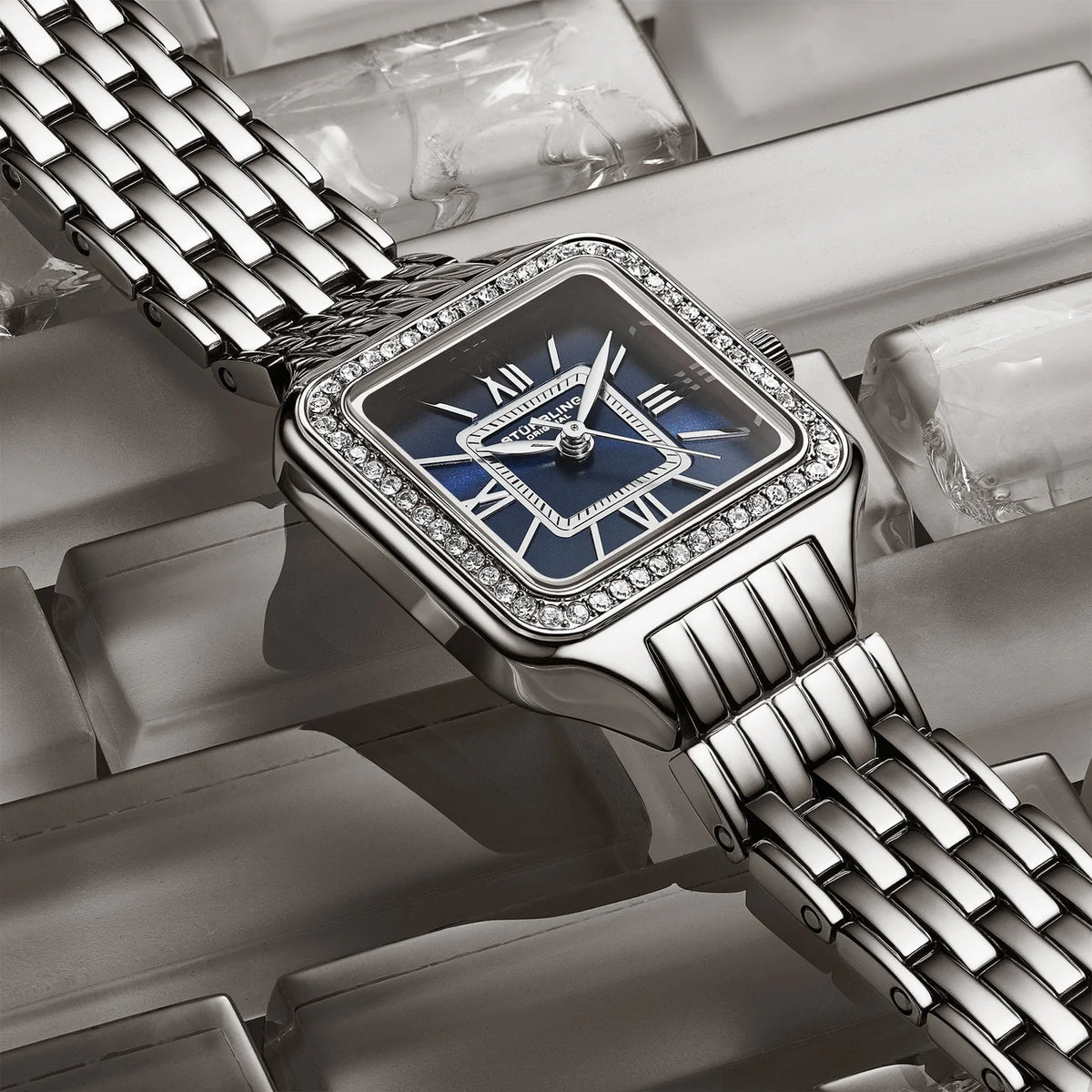 Stuhrling Original Confidant 4020 Women's Quartz Watch, 27mm, Crystal-Accented Bezel