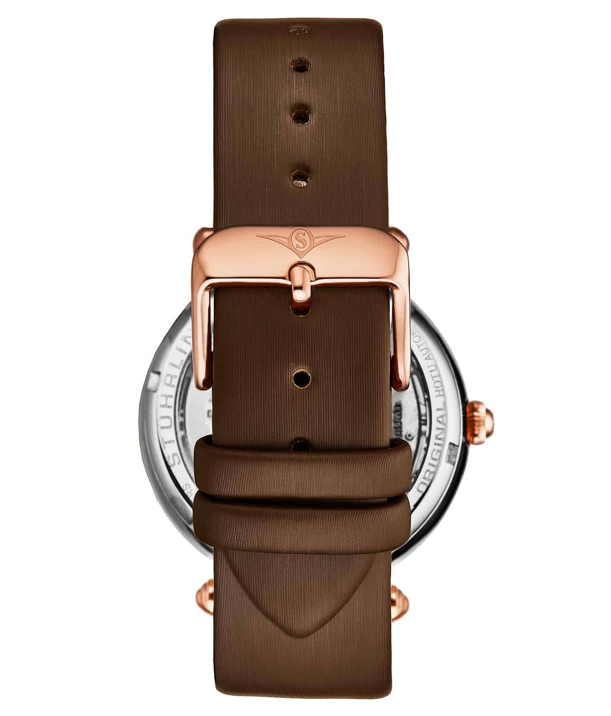Stuhrling Original Luxe 4022 Women's Automatic Watch, 38mm, Brown Leather Strap, Skeleton Dial