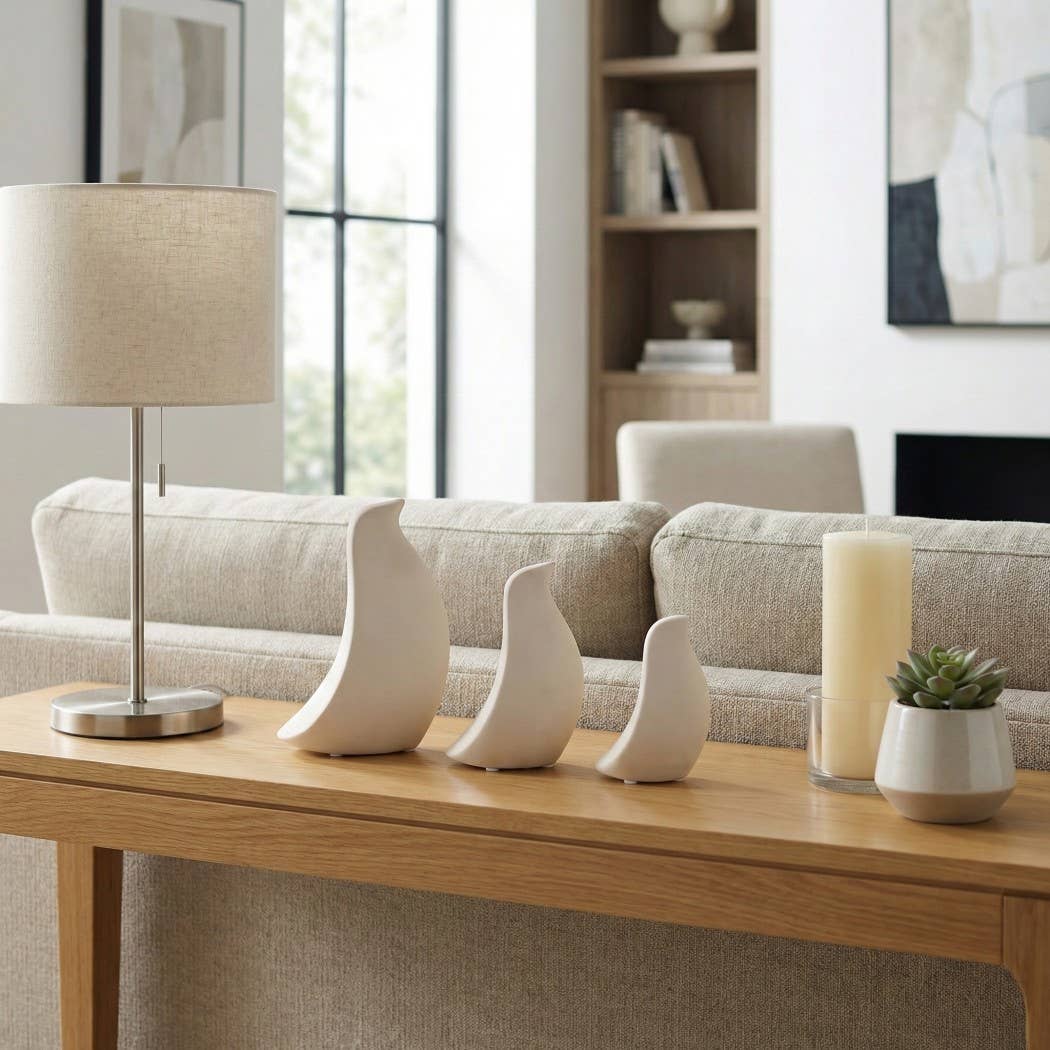 Decorative Objects Set of 3 - White Ceramic Bird, 5/7/8 in.